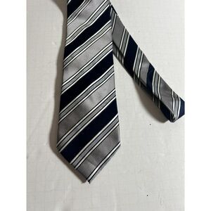Donald Trump‎ Men’s Stripe silk Neck Tie Gold Bar Signature Collection Grey Blue